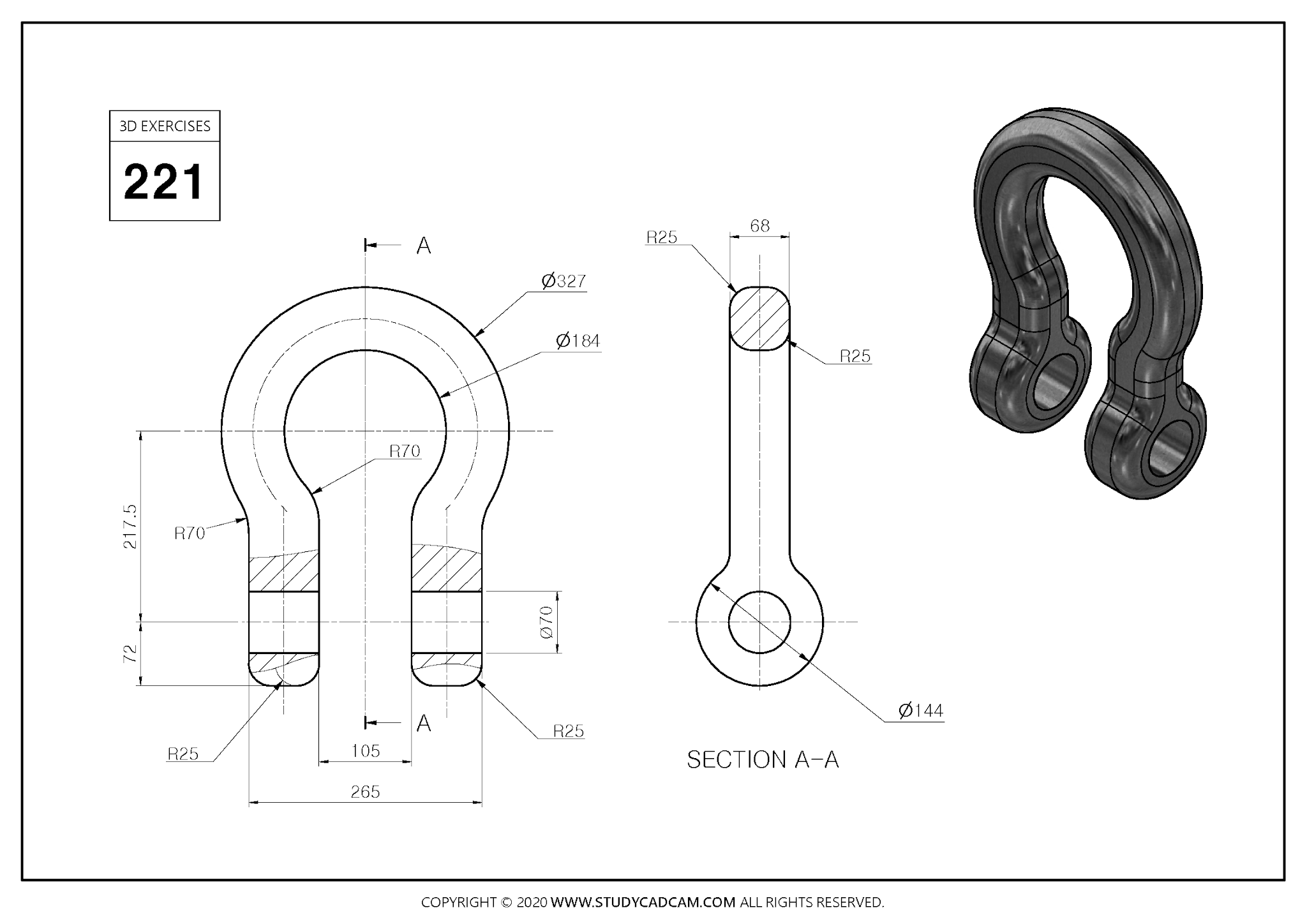 3D CAD EXERCISES (WWW.STUDYCADCAM.COM) 221